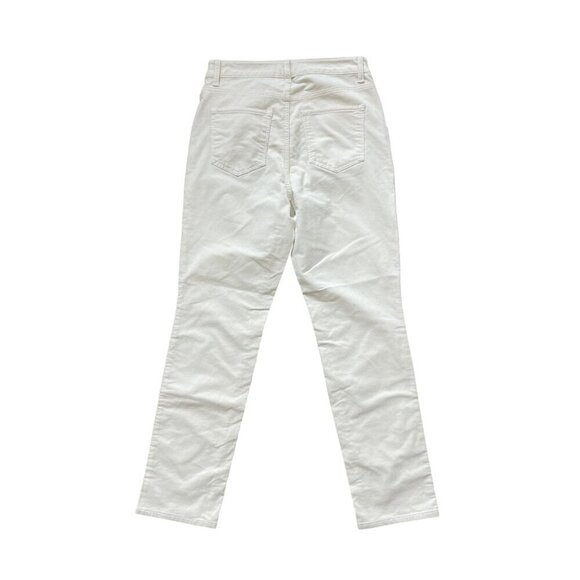 Talbots Corduroy Straight Leg Pants Size 4 Ivory Stretch Winter White Office - Picture 5 of 11
